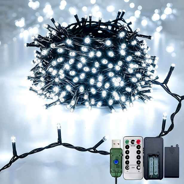 TEMU 1 ks, USB napájená holá provázková lampa, LED řetězová světla, multifunkční dálkové ovládání s napájením ze suché baterie, teplé/bílé/barevné