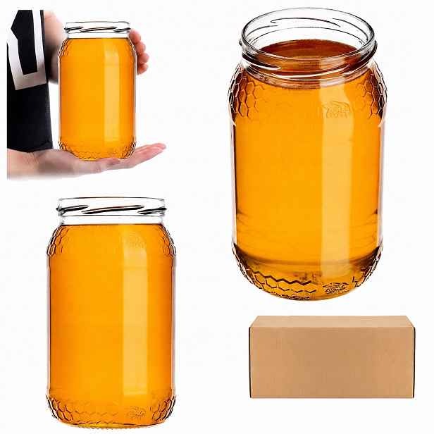 48 ks Skleněná Zavařovací Sklenice 900 ml Sklenice Sklenice Na Med Zavařeniny Džem 0,9L Fi 82