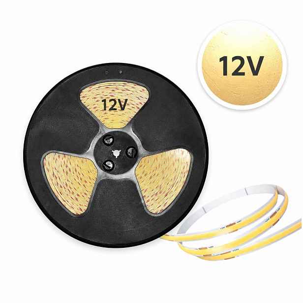 Led pásek Cob Linka 12V 3000lm 10W/ 50M Role Pásek Teplý Nebliká