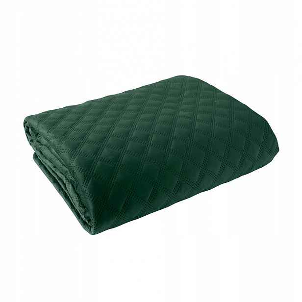 Prošívaný přehoz Velvi velvet 170x210 010 zeleň, lahvový
