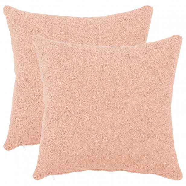 vidaXL Povlak na polštář 2 pcs HEERLEN Růžová 45 x 45 cm Bouclé