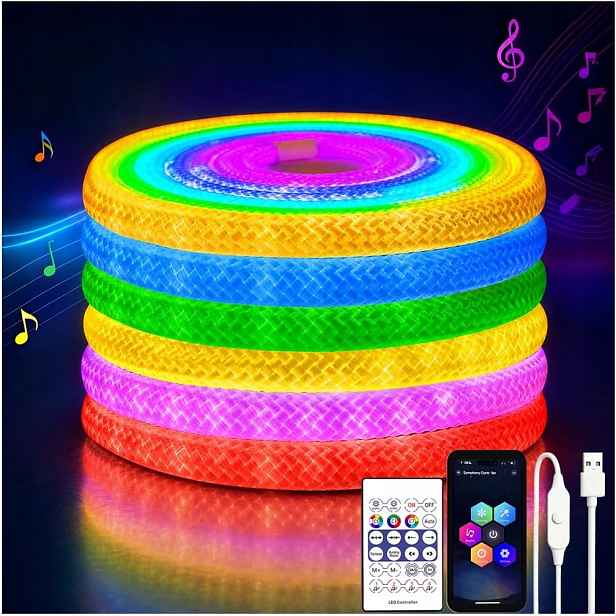 Led pásek Rgbic 5 m neonový Led App dálkový ovladač hudební voděodolný