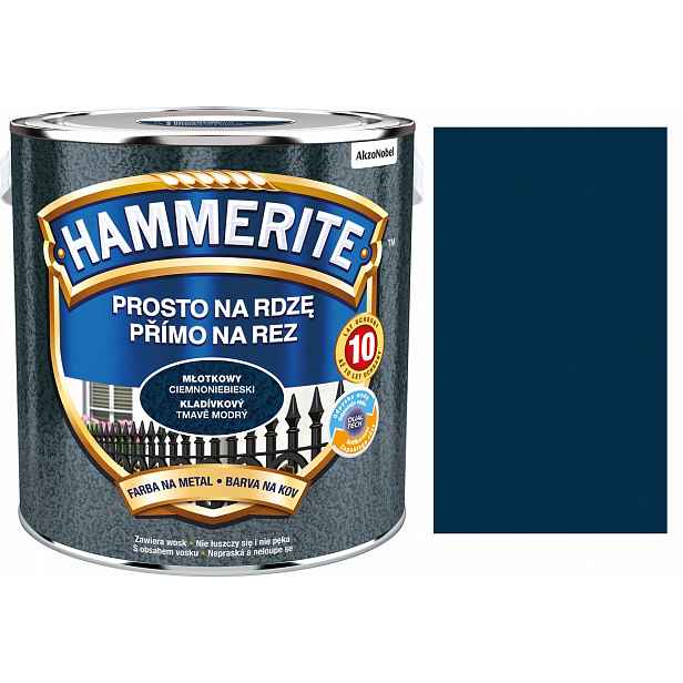 Hammerite Přímo Na Rzi Kovový Efekt Tmavě Modrá 2,5L