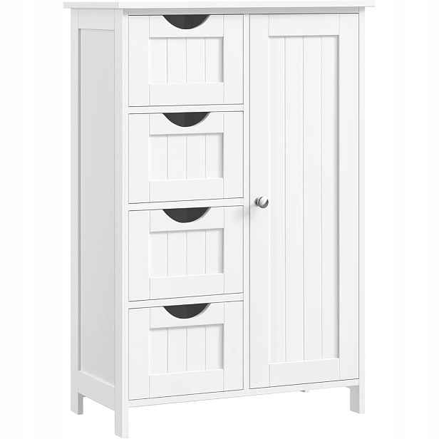 Koupelnová skříňka Songmics bílá 55x30x82 cm 4 zásuvky