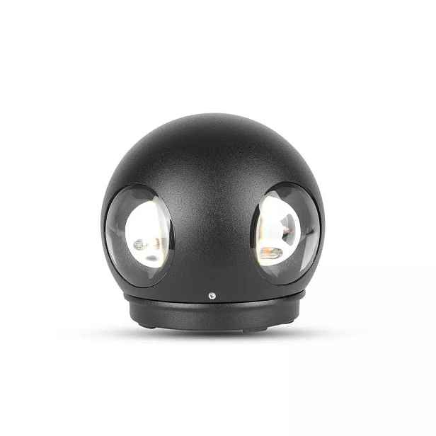 V-tac Led nástěnné svítidlo 4W černé kulatý IP65 3000K