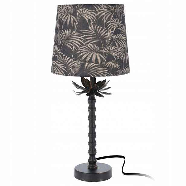 Černá zlatá stolní lampa Noční s dekorativním stínítkem