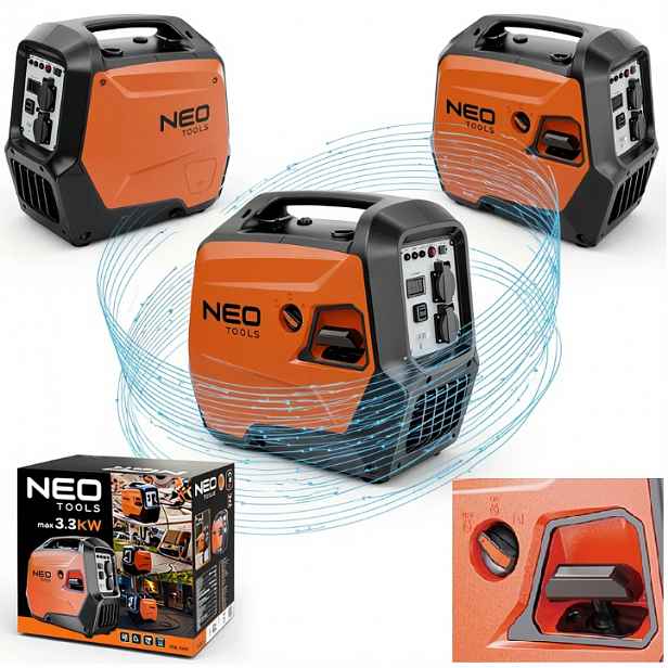 Jednofázový přenosný generátor Neo Tools 3200 W benzín 04-734