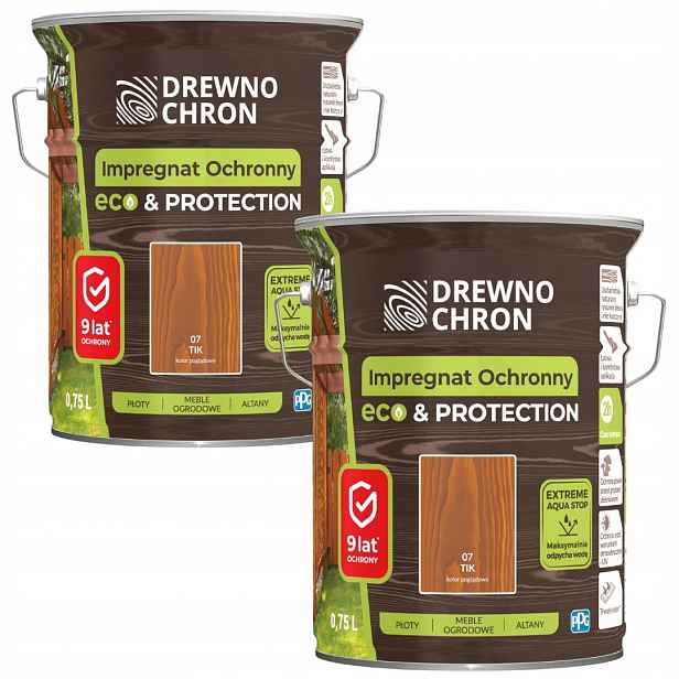 Set Drewnochron Eco&protection 2x4,5L Impregnat Na Dřevo Tik 9L