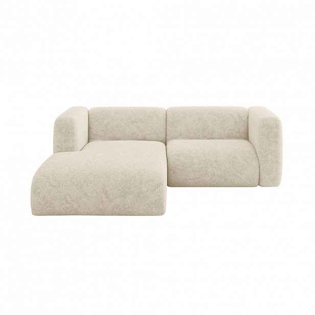 ALTDECOR ROHOVÁ SEDAČKA S LEVOU OTOMANOU MIRA-L1 227x179x89 Krémová Velur