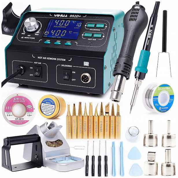 Pájecí Stanice Yihua 992D 2v1 Hot Air 10x Groty Set Příslušenství Gsm