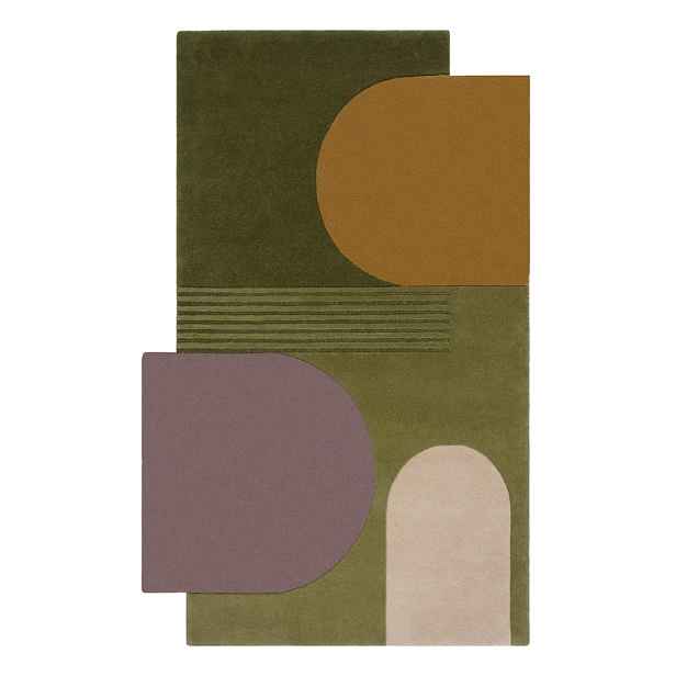 Zelený ručně tkaný vlněný koberec 120x180 cm Lozenge – Flair Rugs