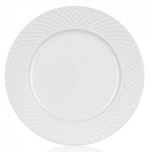 Dezertní talíř Diamond Line, bílý s reliéfem