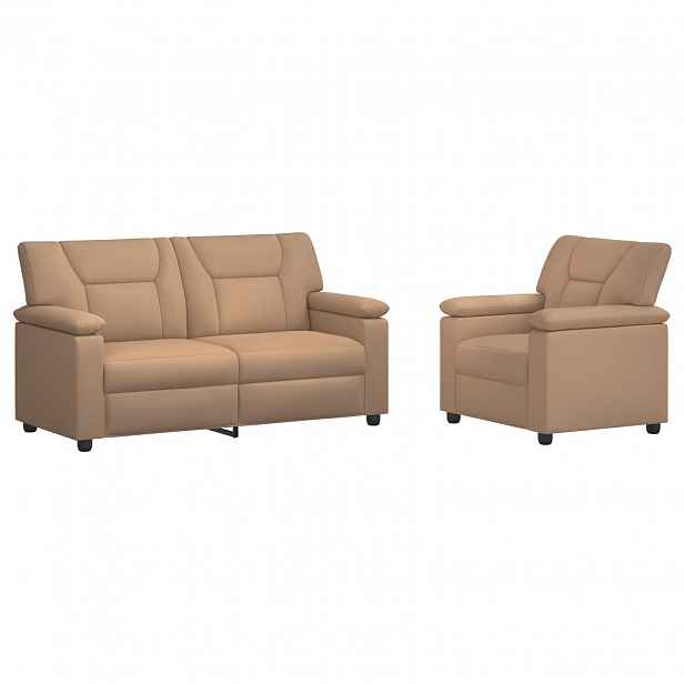 vidaXL Set pohovek 2 pcs Cappuccino Umělá kůže