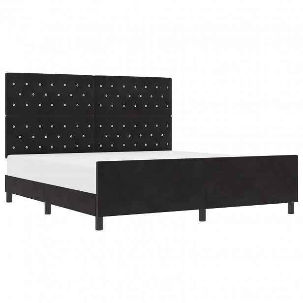 vidaXL Postel s boxspringem s čelo Černá 180 x 200 cm samet