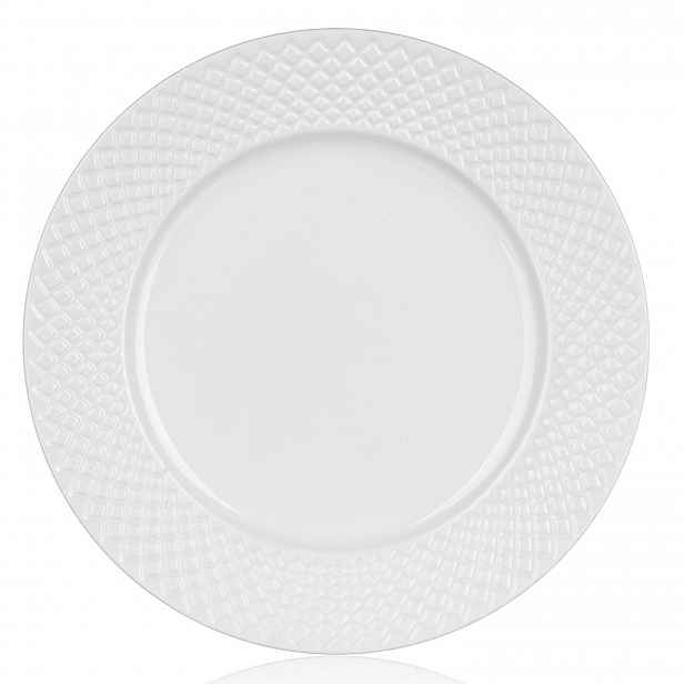 Dezertní talíř Diamond Line, bílý s reliéfem