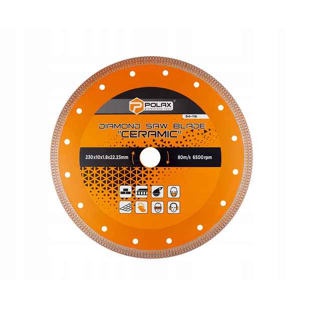Diamantový kotouč na řezání keramických obkladů 230x10x1.8x22.23mm Polax