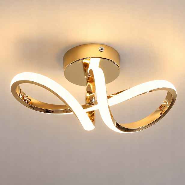 Lampa Sufitowa Plafon Led Żyrandol Złota Nowoczesna Salonu 3000K 20W 2250LM