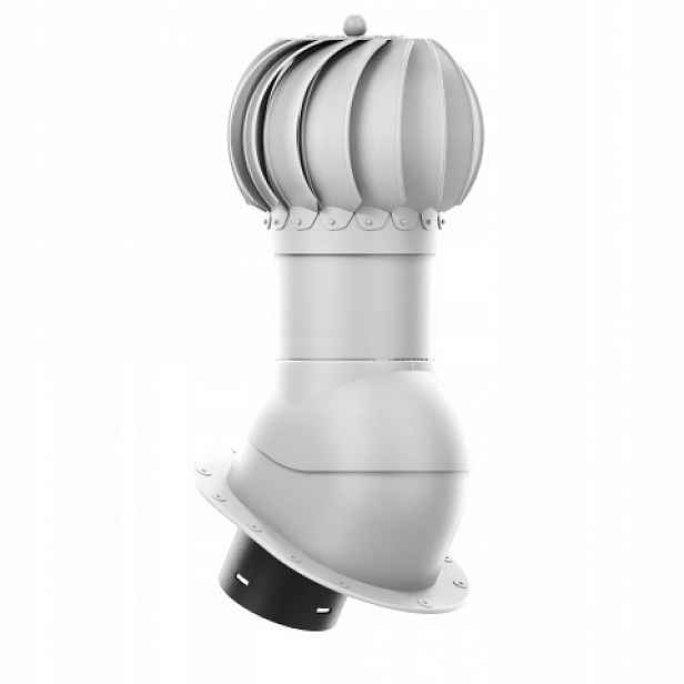 Rotační krb Rotoline s plochou základnou Pi, průměr 150 mm, kulovitý, světle šedý