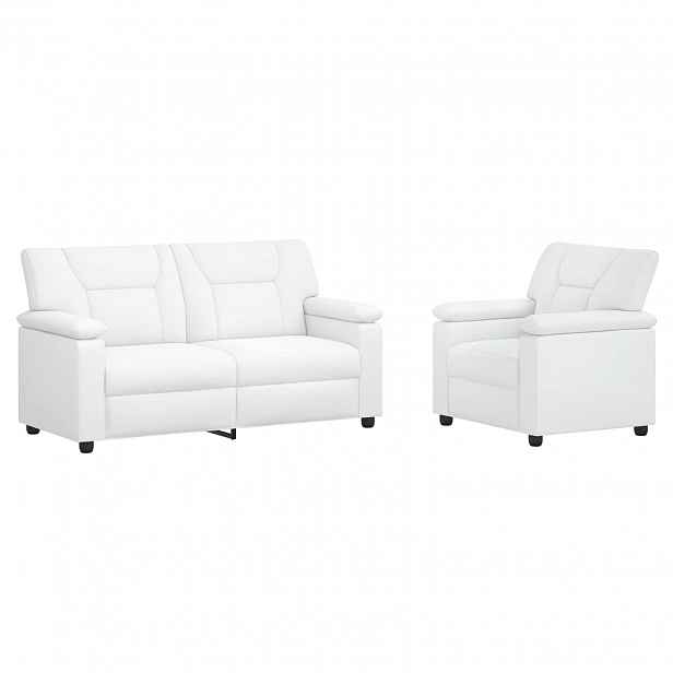 vidaXL Set pohovek 2 pcs Bílá Umělá kůže