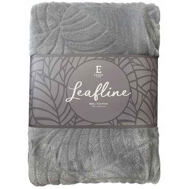 Deka Leafline mikrovlákno listy 150x200 šedá