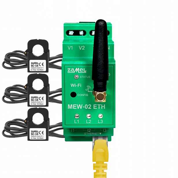 Monitor elektrické energie Supla MEW-02 Eth 3 x SC-16 100A Supla Zamel