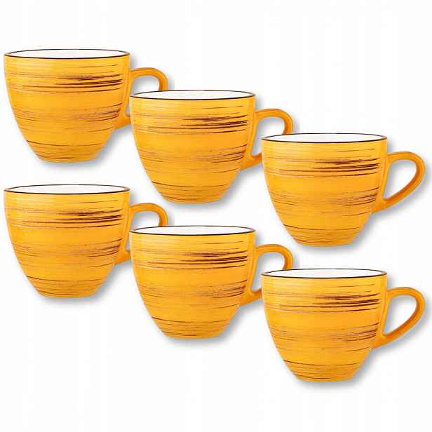 Šálek na espresso 75 ml porcelánově žlutý Wilmax sada 6 kusů