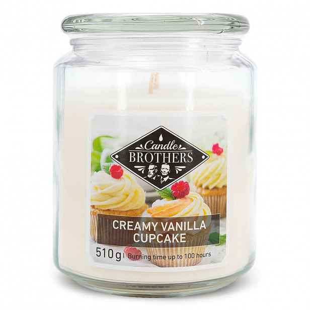 VONNÁ SVÍČKA Vícebarevná Creamy Vanilla Cupcake ve skle 100 h