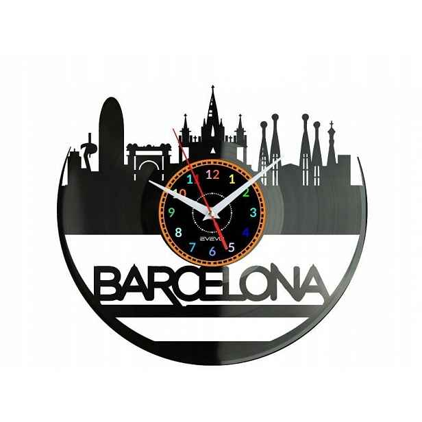 Barcelona Nástěnné hodiny Vinylová deska Moderní dekorativní jako Dárek Ur