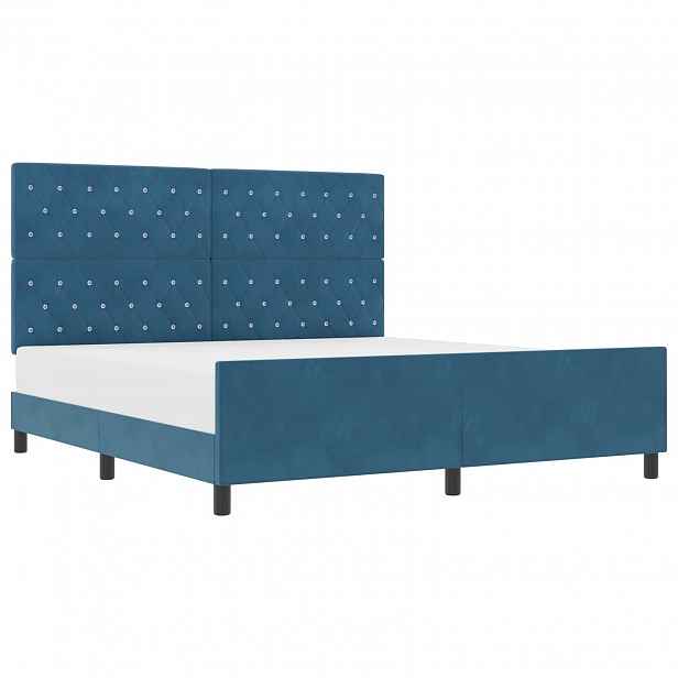vidaXL Postel s boxspringem s čelo Tmavě modrá 180 x 200 cm samet