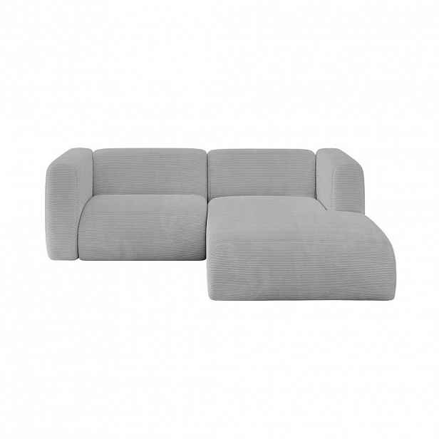 ALTDECOR ROHOVÁ SEDAČKA S PRAVOU OTOMANOU MIRA-L1 227x179x89 Šedá Manšestr