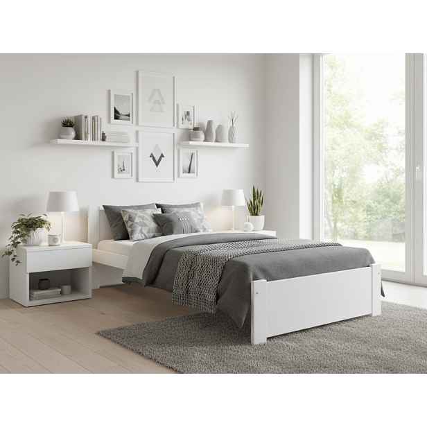 Postel IKAROS 90 x 200 cm, bílá Rošt: Bez roštu, Matrace: Bez matrace