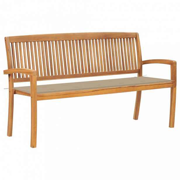 Zahradní lavice teak / látka Béžová