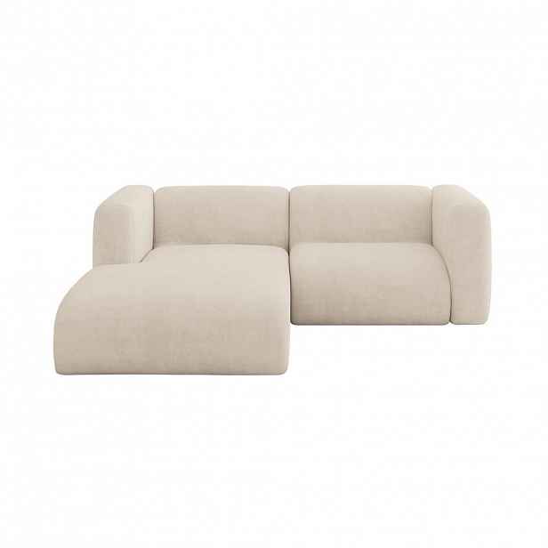 ALTDECOR ROHOVÁ SEDAČKA S LEVOU OTOMANOU MIRA-L1 227x179x89 Béžová Velur