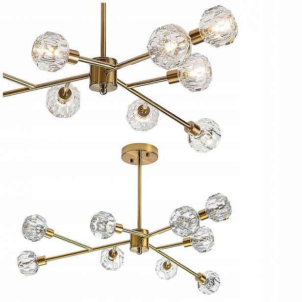 Dekorativní závěsná lampa 9x5W s křišťálovými stínidly G9 Kassia 5395 Rabalux