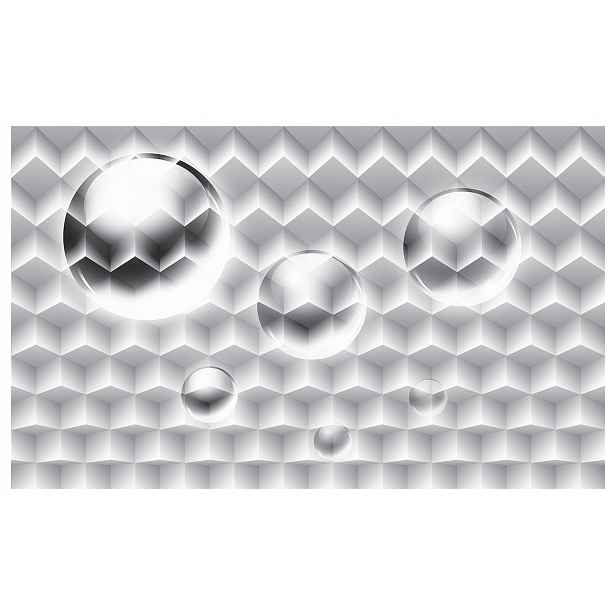 Fototapeta Geometrické koule a kostky na zeď šedá 200x140 lepidlo