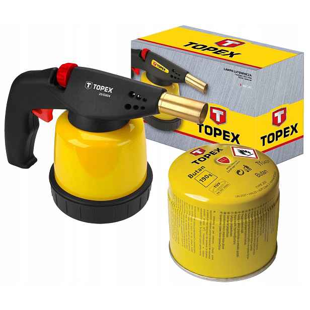 Plynová pájecí lampa na náboje 190 g s piezoelektrickým zapalovačem plynová bombička