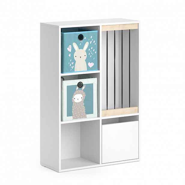 Vicco DĚTSKÁ POLIČKA Luigi Bílá 29.2 x 107.8 cm se 2 skládacími boxy opt.6