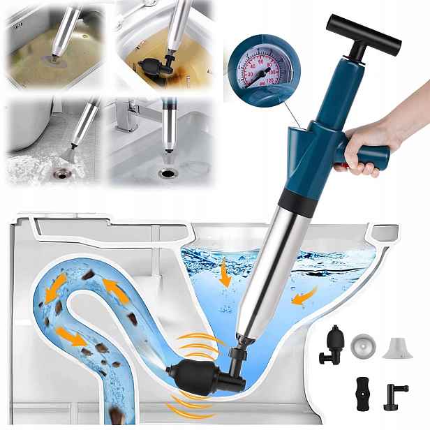 Pistole K Zprůchodnění Potrubí Pumpa Tlakový Nástroj Wc Dům Tlakový Nástroj Trubek