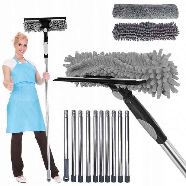 Mop Čistič Oken Okenní Stěrka Teleskopická 2V1 424 CM