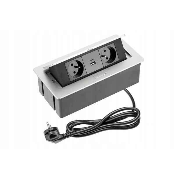 Prodlužovač Nábytku Stolní Gtv Soft 2X Zásuvka S Uzemněním Usb A+c