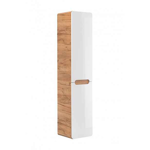 Szafka wysoka 170 cm z koszem na pranie Aruba White