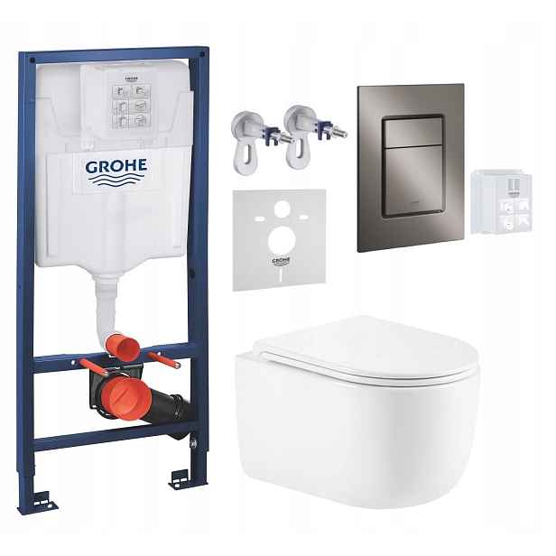 Wc stojan Grohe Rapid Sl s mísou Imprese Tornado a grafit tlačítkem