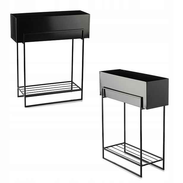 Černý Kovový Držák Na Květináč Na Květináče Loft 60X23X72