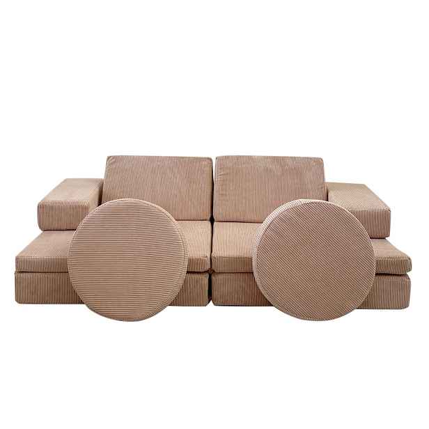 Hanah Home Dvoumístná rozkládací pohovka Puzzle růžová