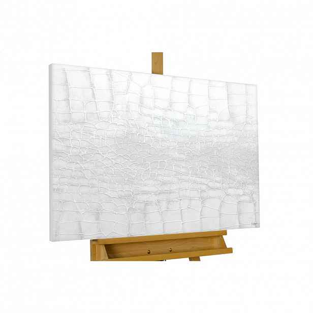 KUNSTLOFT RUČNĚ MALOVANÝ AKRYLOVÝ OBRAZ BÍLÝ, 100/75 CM