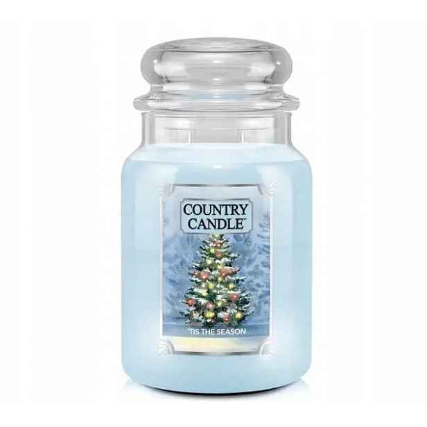 Vánoční čas Country Candle velká vonná svíčka se dvěma knoty