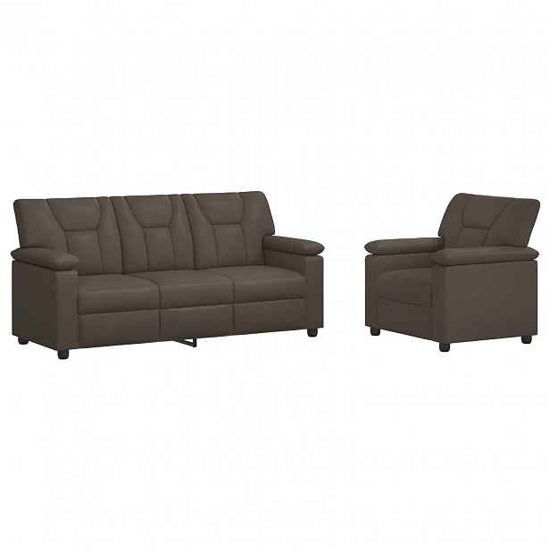 vidaXL Set pohovek 2 pcs Šedá Umělá kůže