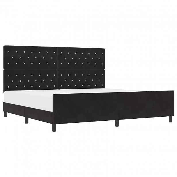 vidaXL Postel s boxspringem s čelo Černá 200 x 200 cm samet
