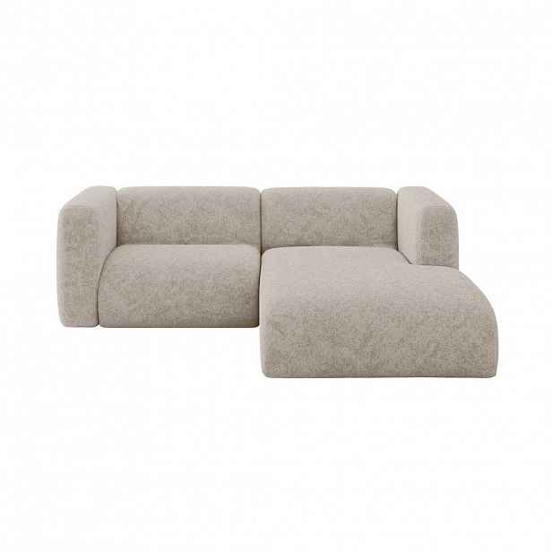 ALTDECOR ROHOVÁ SEDAČKA S PRAVOU OTOMANOU MIRA-L1 227x179x89 Béžová Velur