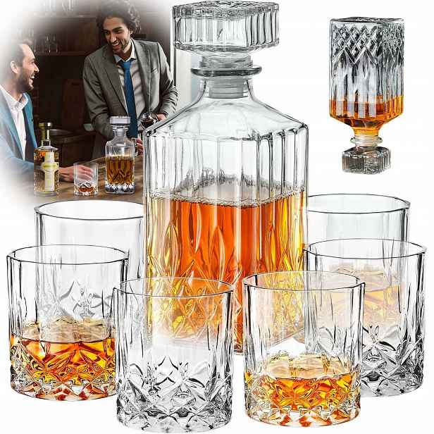 Karafa 6 Sklenice Na Whisky, Víno Dárek Den Mužů K Narozeninám 18-99